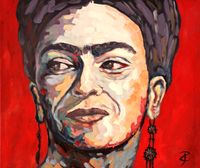 Portrait Frida Kahlo 2 40 x 34cm, &Ouml;l auf Papier 2019_1