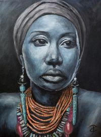 Portrait Yamina 30 x 40 cm Acryl 2018