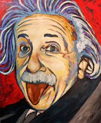 Portrait Albert Einstein 100 x 130, Acryl 2019
