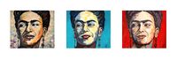 Portrait Frida Kahlo 3x, 160 x 54 cm, &Ouml;l auf Papier 2019_1
