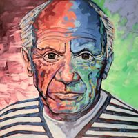 Portrait Pablo Picasso 2. Fassung; 80 x 80 cm;Acryl 2017_1