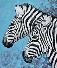 Zebras 60 x 80 cm, Acryl 2019